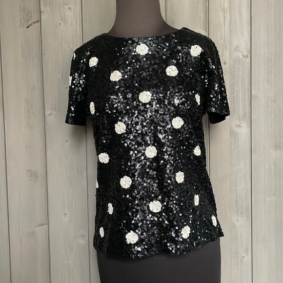 J. Crew Polka Dot Sequin Blouse - Picture 1 of 4